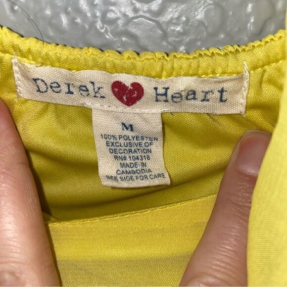 Derek Heart Womens Scoop Neck Sleeveless Fit & Flare Dress Yellow Medium - Picture 6 of 6